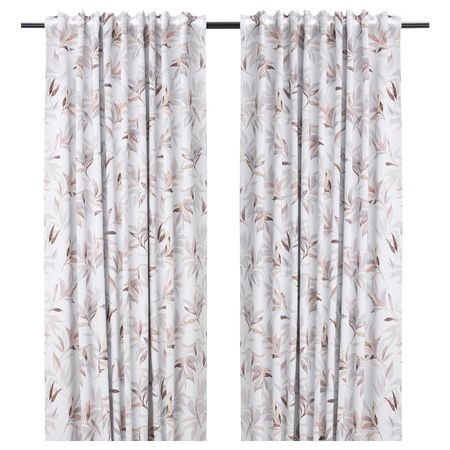 Затемняющие гардины, 2 шт., светло-бежевый/лист 145x300 см IKEA PIALOTTA ПИАЛОТТА 804.343.39