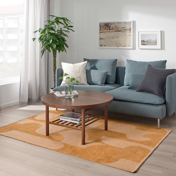 Ковер безворсовый, светло-коричневый 133x195 см IKEA RÖDASK РЁДАСК 304.876.22 - фото 3