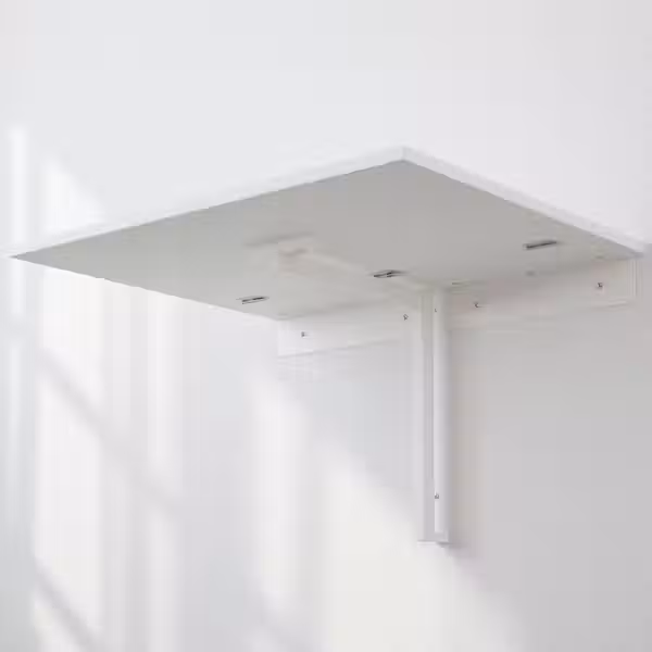 NORBERG Стол откидной стенного крепежа - белый 74x60 см - схема-чертеж с размерами