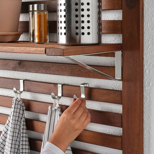 Настенная панель + 2 полки, коричневая морилка 80x30x158 см IKEA ÄPPLARÖ ЭПЛАРО 592.288.74 - схема-чертеж с размерами