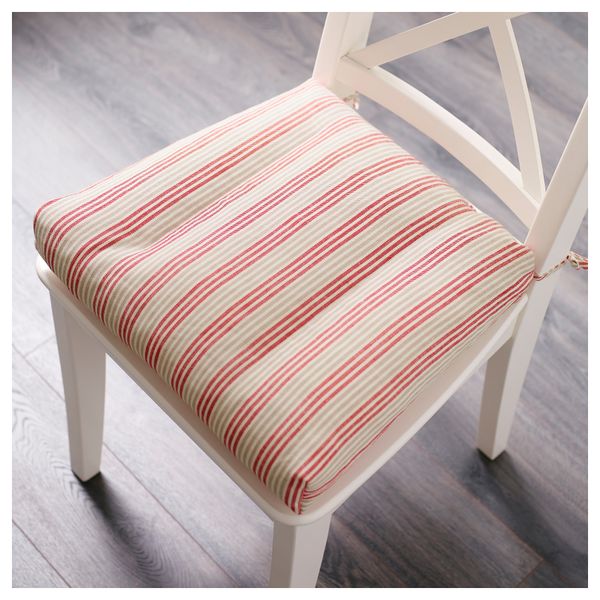 Подушка на стул УЛЛА-МАЙ, белый, красный (35/43x37x7 см) - фото 2