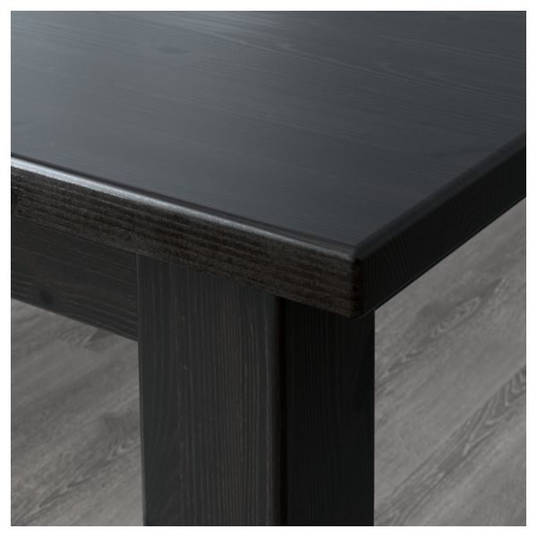 Стол и 6 стульев СТУРНЭС / КАУСТБИ, коричнево-чёрный (201 см) - схема-чертеж с размерами