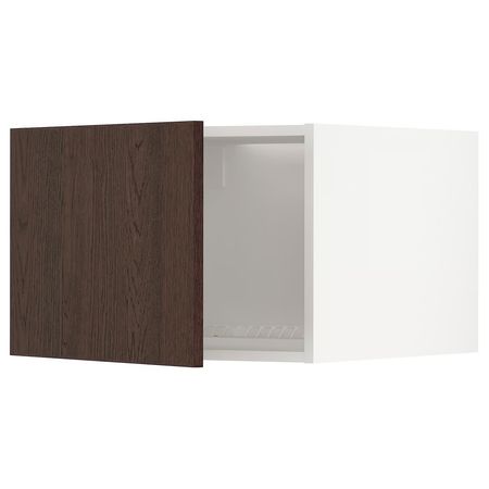 METOD Верхний шкаф д/холодильн/морозильн - белый/Sinarp коричневый 60x40 см