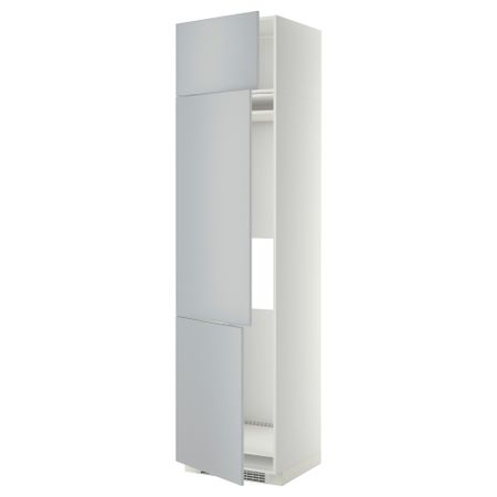 Высокий шкаф для холодильника или морозильника, с 3 дверями МЕТОД, белый, Веддинге серый