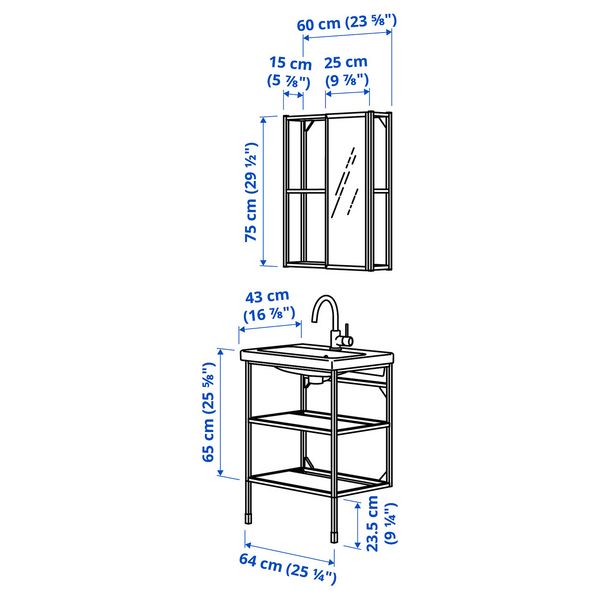 IKEA в интерьере - схема-чертеж с размерами