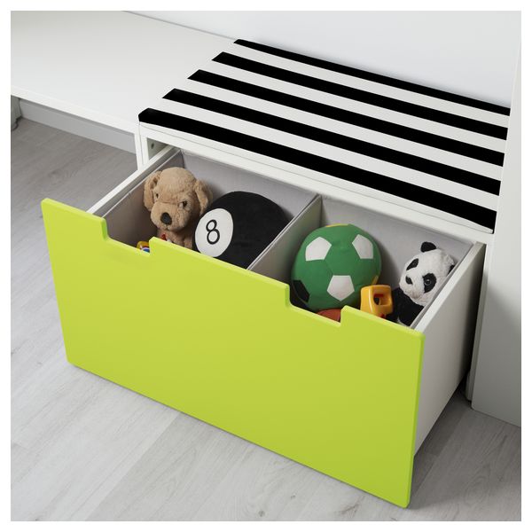 Комбинация для хранения со скамьей СТУВА, белый, зеленый (300x50x128 см) - фото 3