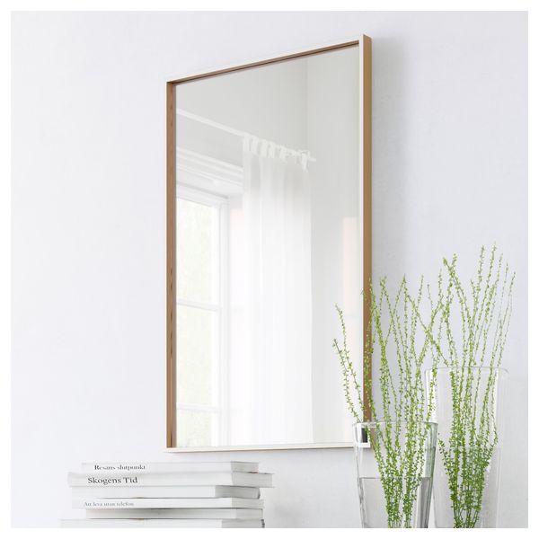 Зеркало СКОГСВОГ, белый, буковый шпон (50x80 см) - фото 2