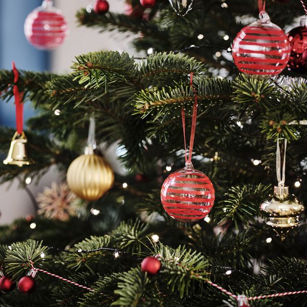 Елочное украшение, шар прозрачное стекло, красный, 6 см IKEA VINTERFINT 905.805.23 - схема-чертеж с размерами