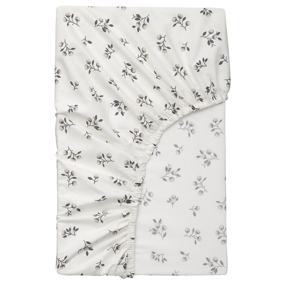 Простыня натяжная, с цветочным орнаментом 140x200 см IKEA SANDLUPIN САНДЛУПИН 304.707.73 - фото 1