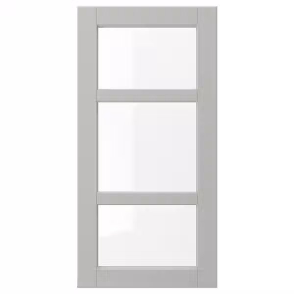 LERHYTTAN Стеклянная дверь - светло-серый 40x80 см - фото 1