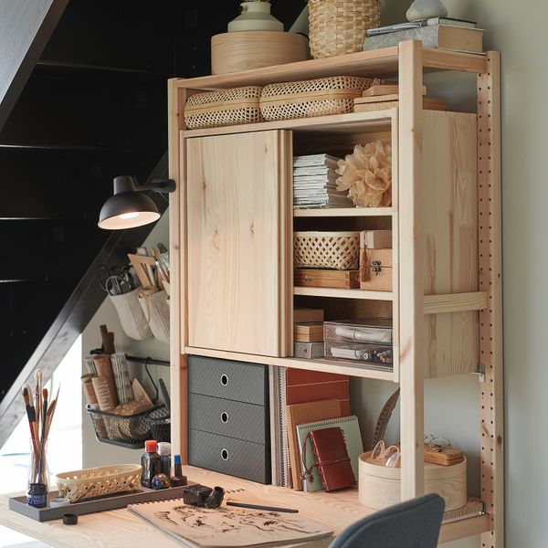 1секция, складной стол, раздвижная дверь, 89x30x179 см, сосна IKEA IVAR ИВАР 394.849.16 - фото 4