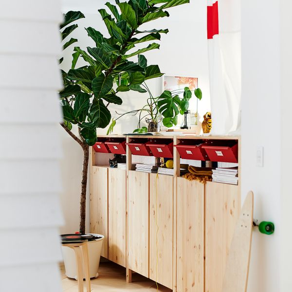 3 секции/шкаф/полки, сосна красный 260x30x124 см IKEA IVAR ИВАР 593.908.70 - фото 2