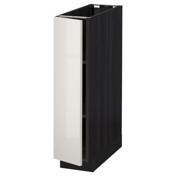 Напольный шкаф с полками МЕТОД, черный, Рингульт светло-серый (20x60 см) - схема-чертеж с размерами