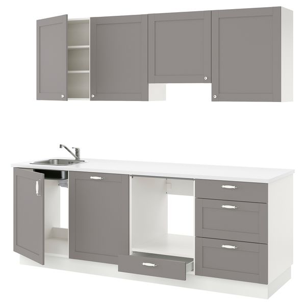 Кухня, 243x63.5x222 см, серый каркас IKEA BEGIVENHET БЕГИВЕНХЕТ 094.855.97 - фото 1