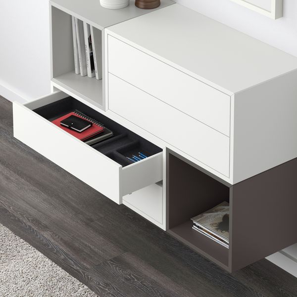 Комбинация настенных шкафов, 105x35x70 см, белый, светло-серый, темно-серый IKEA EKET ЭКЕТ 191.910.47 - фото 5