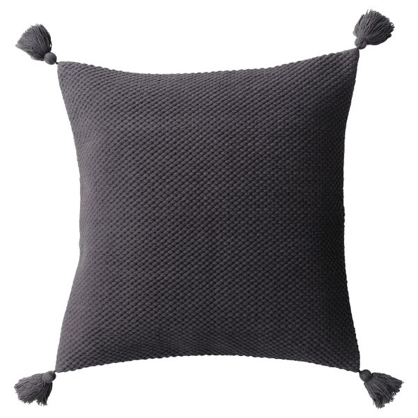 Чехол на подушку, кисть/серый 50x50 см IKEA HÖSTKVÄLL ХЁСТКВЭЛЛ 504.973.85 - фото 1