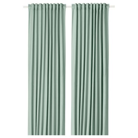 Гардины, 2 шт., зеленый 145x300 см IKEA TIBAST ТИБАСТ 604.280.18