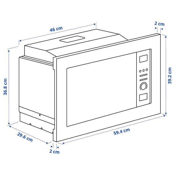 Встраиваемая микроволновая печь, черный IKEA VÄRMD ВЭРМД 904.307.03 - фото 3