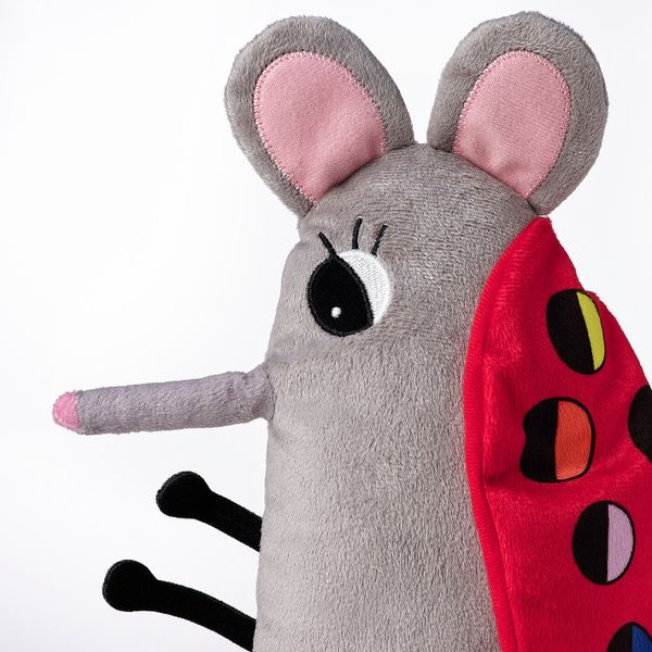 Мягкая игрушка, мышка-божья коровка IKEA SAGOSKATT САГОСКАТТ 204.916.29 - схема-чертеж с размерами