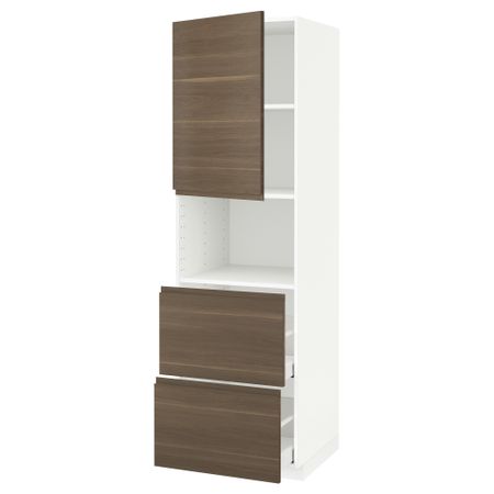 Высокий шкаф для СВЧ, дверца,2ящика, 60x60x200 cm IKEA METOD МЕТОД, MAXIMERA МАКСИМЕРА 994.544.07