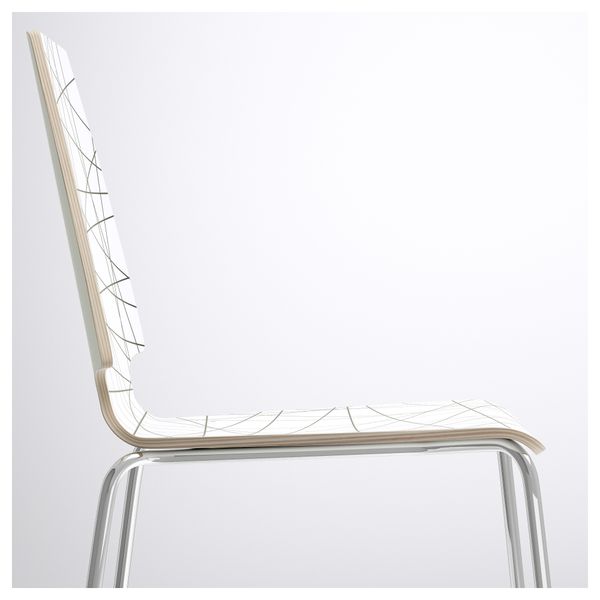 Стул ВИЛЬМАР, в полоску черный, хромированный - фото 4