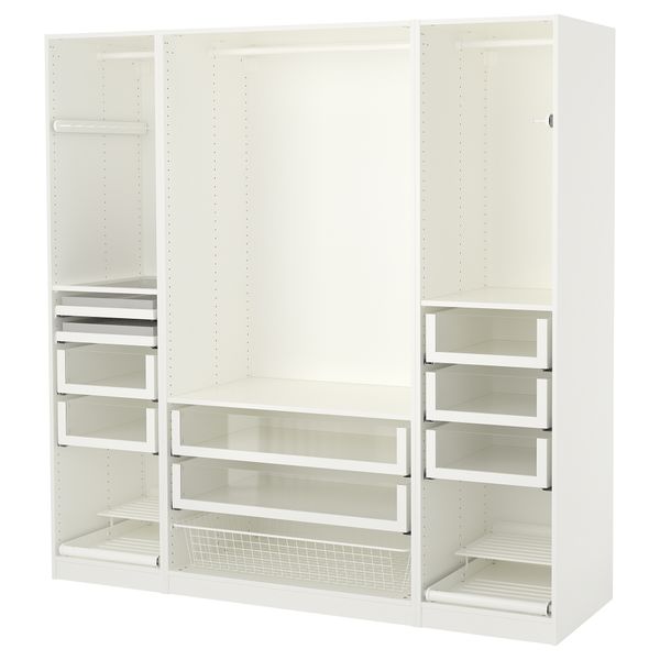 Гардероб ПАКС, белый - схема-чертеж с размерами