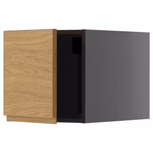 METOD Верхний шкаф - черно-серый/Voxtorp под дуб 40x40 см - фото 1