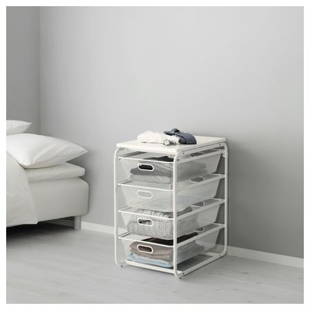 Рама, 4 сетчатые корзины, верхняя полка АЛЬГОТ, белый (41x60x75 см)