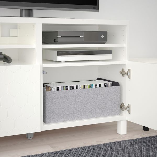 Тумба под ТВ, с дверцами, белый/вассвик/стуббарп белый 120x42x74 см IKEA БЕСТО 392.666.02 - фото 4
