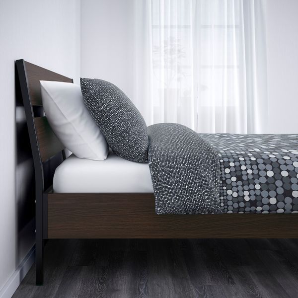 Каркас кровати, темно-коричневый/черный 140x200 см IKEA TRYSIL ТРИСИЛ 592.110.86 - фото 3