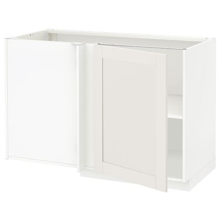Угловой напольный шкаф с полкой, белый/Сэведаль белый 128x68 см IKEA METOD МЕТОД 592.231.88