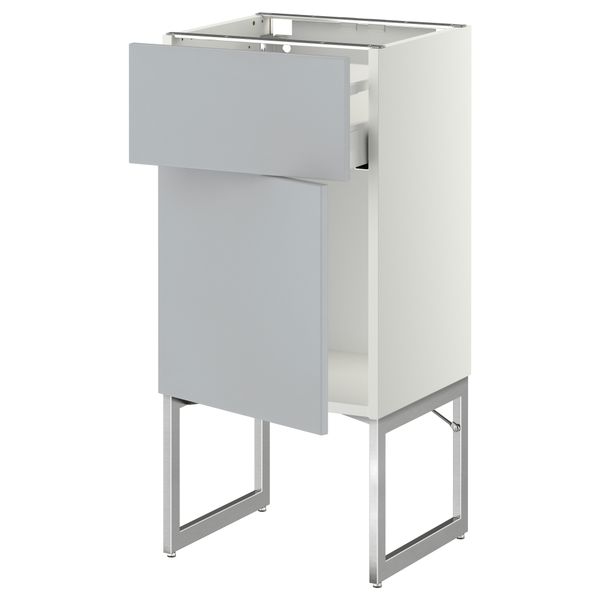 Напольный шкаф с ящиком, дверью МЕТОД / МАКСИМЕРА, белый, Веддинге серый - схема-чертеж с размерами