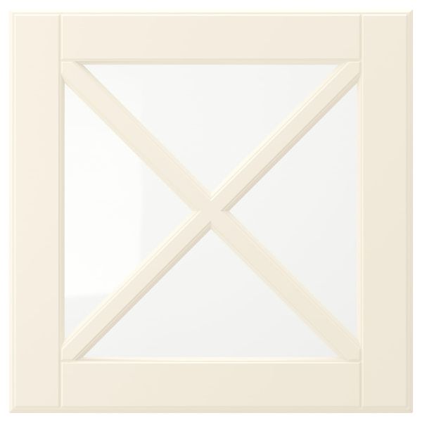 Стеклянная дверца с переплетом, белый с оттенком 40x40 см IKEA BODBYN БУДБИН 104.001.68 - фото 1