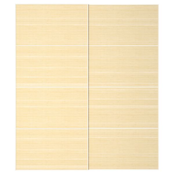 Пара раздвижных дверей, светлый бамбук 200x236 см IKEA FJELLHAMAR ФЬЕЛЬХАМАР 693.114.91 - фото 1