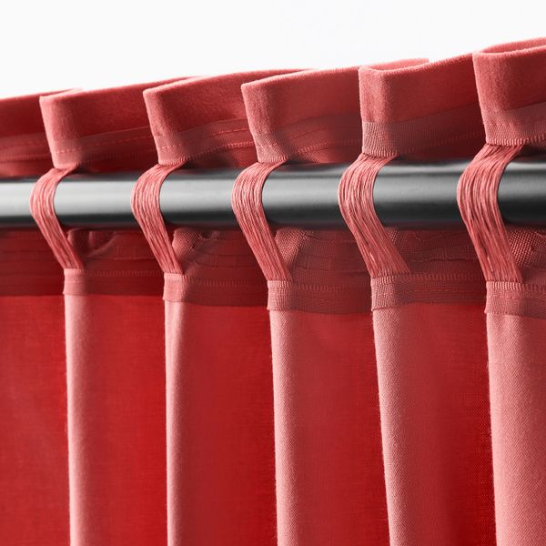 Затемняющие гардины, 1 пара, светлый коричнево-красный 140x300 см IKEA SANELA САНЕЛА 904.444.89 - фото 3