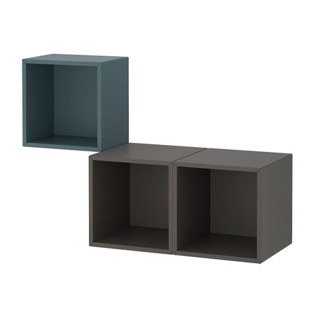 Комбинация настенных шкафов, серо-бирюзовый/темно-серый 105x35x70 см IKEA EKET ЭКЕТ 693.860.47
