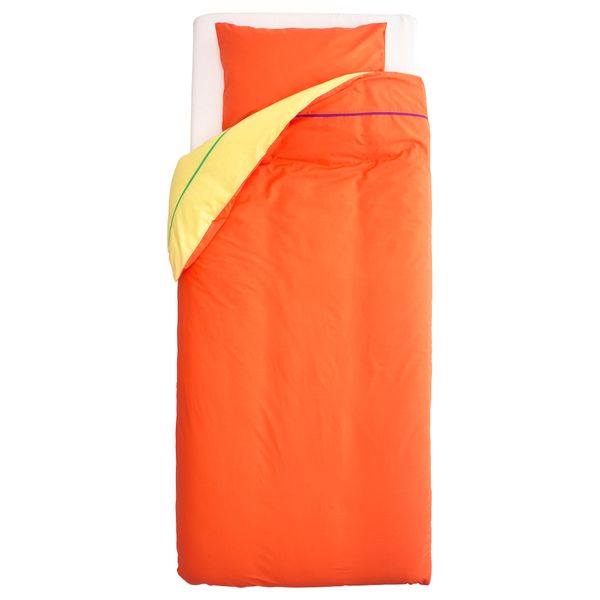 Пододеяльник и 1 наволочка СТИККАТ, оранжевый, желтый (150x200/50x70 см) - фото 2