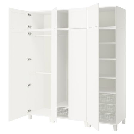 Гардероб с 8 дверями, белый Sannidal белый, 200x57x231 см IKEA PLATSA ПЛАТСАA ПЛАТСА 995.866.67
