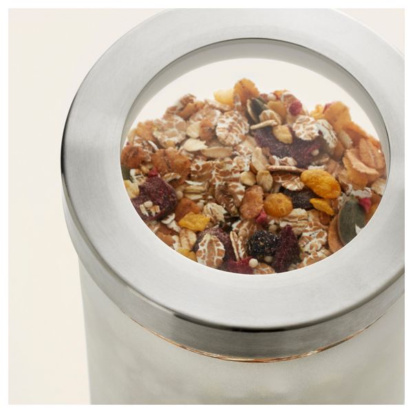 Банка с крышкой ДРОППАР, матовое стекло, нержавеющ сталь (0.9 л) - схема-чертеж с размерами