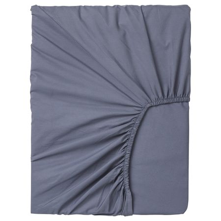 Натяжная простыня для тонкого матраса, сине-серый 160x200 см IKEA СЁМНТУТА 304.126.55