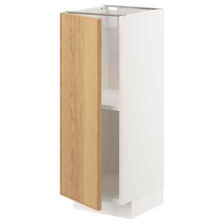 Напольный шкаф с полками, белый/Экестад дуб 30x37 см IKEA METOD МЕТОД 093.008.91