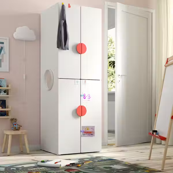 SMÅSTAD / PLATSA Гардероб - белый белый/с 2 платяными штангами 60x57x181 см - фото 2