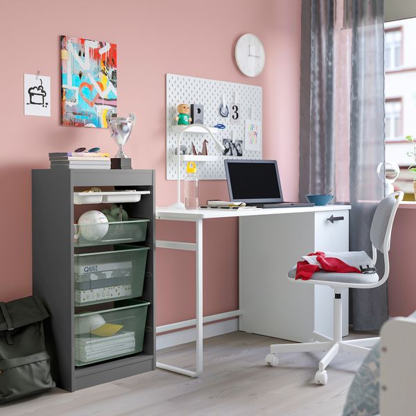 Комбинация с контейнерами и лотком, серый серый, светлый зелено-серый, 46x30x94 см IKEA TROFAST ТРУФАСТ 795.150.82 - фото 3