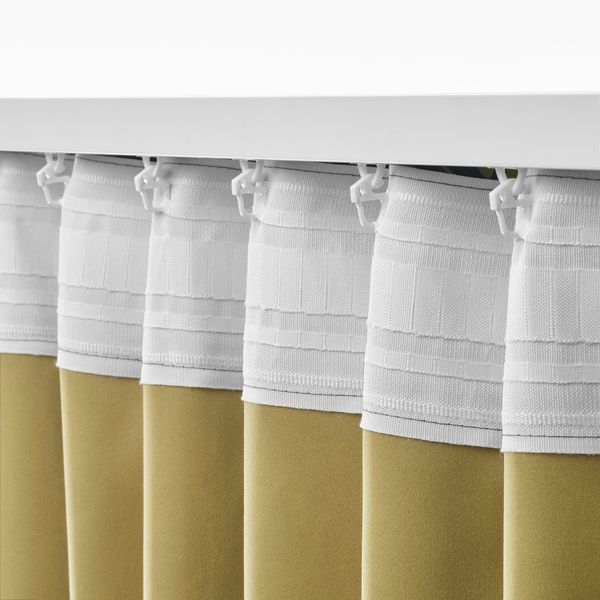 Гардины, блокирующие свет, 2 шт., 145x300 см, зеленый IKEA BLÅBÄRSMOTT БЛОБЭРСМОТТ 404.630.17 - схема-чертеж с размерами