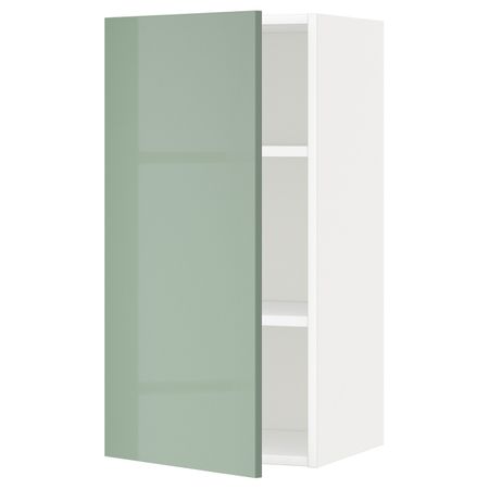 Шкаф навесной с полкой, белый, Калларп светло-зеленый, 40x80 см IKEA МЕТОД 392.455.15