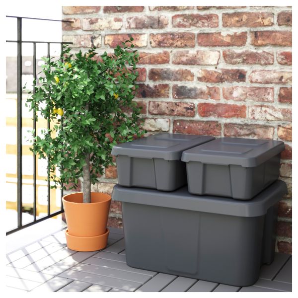 Контейнер с крышкой,д/дома/сада КЛЭМТАРЕ, темно-серый (58x45x30 см) - фото 3
