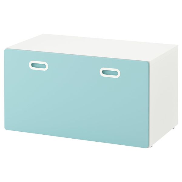 Скамья с отделением для игрушек, белый/голубой 90x50x50 см IKEA STUVA СТУВА / FRITIDS ФРИТИДС 692.526.27 - фото 1