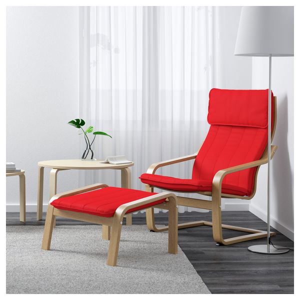 Кресло ПОЭНГ, дубовый шпон, Ранста красный - фото 2