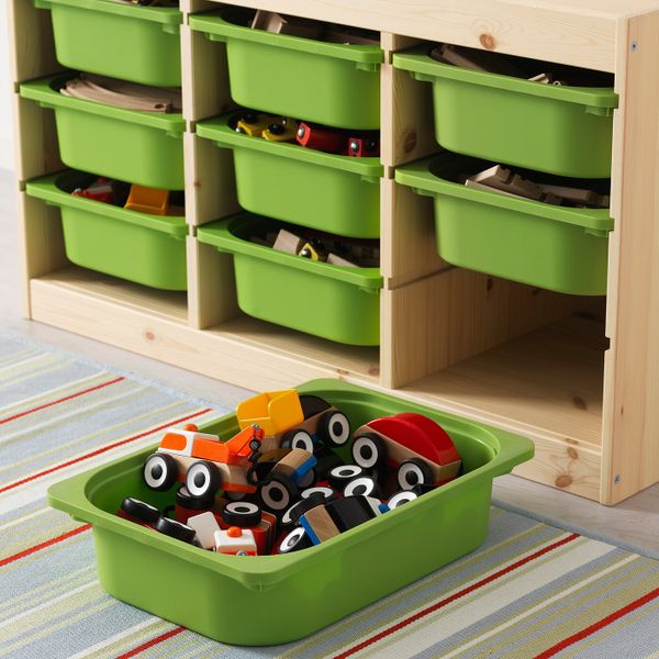 Комбинация для/хранения+контейнеры, светлая беленая сосна, зеленый 94x44x52 см IKEA ТРУФАСТ 692.223.91 - схема-чертеж с размерами