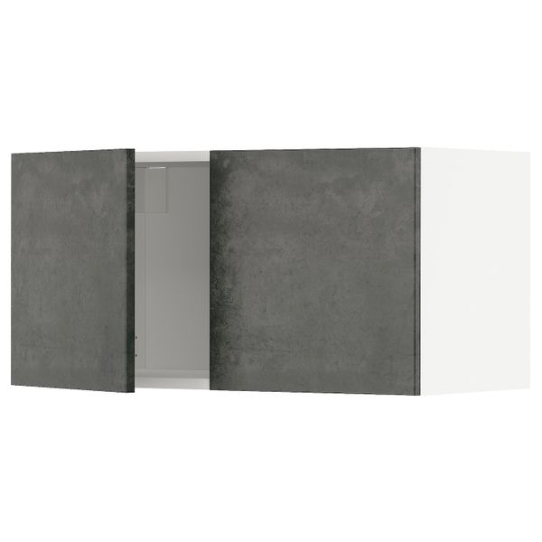 Навесной шкаф с 2 дверцами, белый/кальхюттан под темно-серый бетон 80x40 см IKEA METOD МЕТОД 094.413.15 - схема-чертеж с размерами